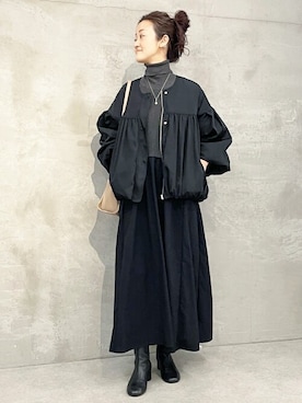 「BEARDSLEY」｜「アイテム（その他アウター）」を使った、BEARDSLEYさん（レディース・166cm）の秋コーディネート