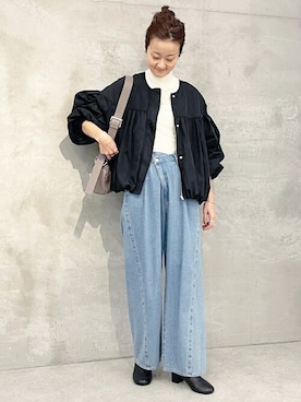 「BEARDSLEY」｜「アイテム（その他アウター）」を使った、BEARDSLEYさん（レディース・166cm）の秋コーディネート