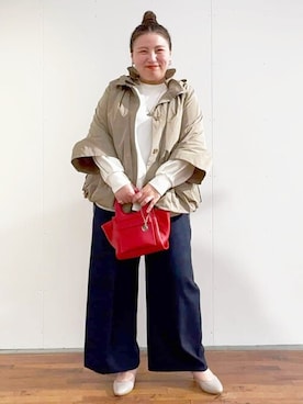「BEARDSLEY」｜「アイテム（ブルゾン）」を使った、BEARDSLEYさん（レディース・158cm）の秋コーディネート