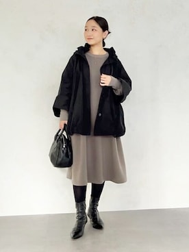 「BEARDSLEY」｜「アイテム（ブルゾン）」を使った、BEARDSLEYさん（レディース・149cm）の秋コーディネート