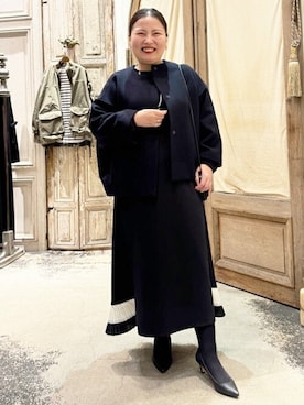 「BEARDSLEY」｜「アイテム（その他アウター）」を使った、BEARDSLEYさん（レディース・158cm）の秋コーディネート