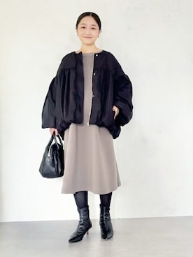 「BEARDSLEY」｜「アイテム（その他アウター）」を使った、BEARDSLEYさん（レディース・149cm）の秋コーディネート