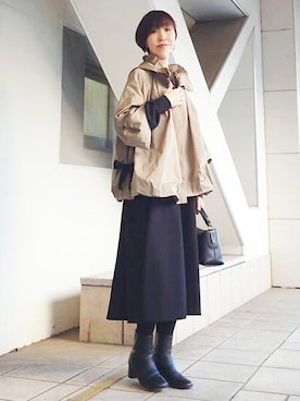 「BEARDSLEY」｜「アイテム（ブルゾン）」を使った、BEARDSLEYさん（レディース・164cm）の冬コーディネート
