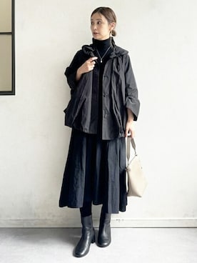 「BEARDSLEY」｜「アイテム（ブルゾン）」を使った、BEARDSLEYさん（レディース・158cm）の冬コーディネート