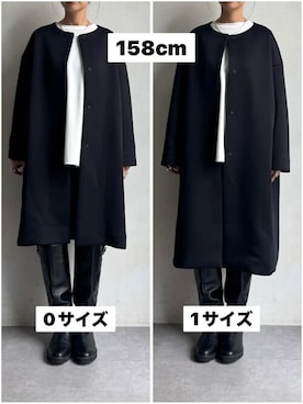 「BEARDSLEY」｜「アイテム（その他アウター）」を使った、BEARDSLEYさん（レディース・158cm）の冬コーディネート