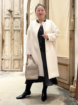 「BEARDSLEY」｜「アイテム（その他アウター）」を使った、BEARDSLEYさん（レディース・158cm）の冬コーディネート