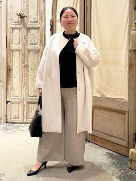 「BEARDSLEY」｜「アイテム（その他アウター）」を使った、BEARDSLEYさん（レディース・158cm）の冬コーディネート