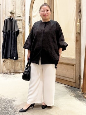 「BEARDSLEY」｜「アイテム（その他アウター）」を使った、BEARDSLEYさん（レディース・158cm）の冬コーディネート