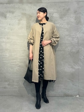 「BEARDSLEY」｜「アイテム（その他アウター）」を使った、BEARDSLEYさん（レディース・164cm）の冬コーディネート
