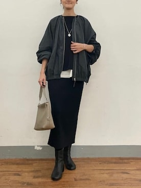 「BEARDSLEY」｜「アイテム（その他アウター）」を使った、BEARDSLEYさん（レディース・166cm）の冬コーディネート