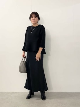 「ビアズリーラウンドミニボストンバック」｜BEARDSLEYさん（レディース・160cm）の冬コーディネート