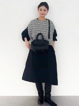 「BEARDSLEY」｜「アイテム（その他アウター）」を使った、BEARDSLEYさん（レディース・158cm）の冬コーディネート