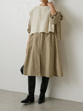 「BEARDSLEY」｜「アイテム（その他アウター）」を使った、BEARDSLEYさん（レディース・166cm）の冬コーディネート