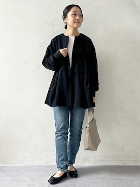 「BEARDSLEY」｜「アイテム（ブルゾン）」を使った、BEARDSLEYさん（レディース・149cm）の冬コーディネート