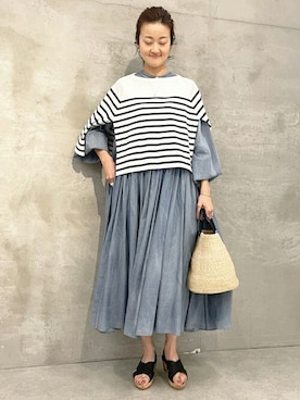 「BEARDSLEY」｜「アイテム（サンダル）」を使った、BEARDSLEYさん（レディース・166cm）の春コーディネート