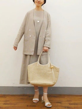 「BEARDSLEY」｜「アイテム（ブルゾン）」を使った、BEARDSLEYさん（レディース・164cm）の春コーディネート
