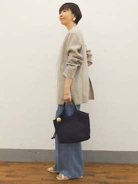 「BEARDSLEY」｜「アイテム（ブルゾン）」を使った、BEARDSLEYさん（レディース・164cm）の春コーディネート