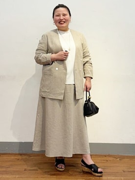 「BEARDSLEY」｜「アイテム（ブルゾン）」を使った、BEARDSLEYさん（レディース・158cm）の春コーディネート
