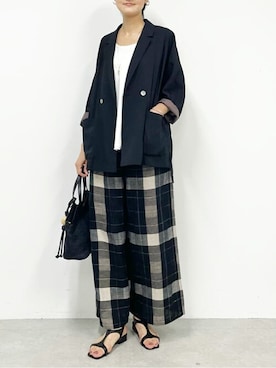 「BEARDSLEY」｜「アイテム（サンダル）」を使った、BEARDSLEYさん（レディース・166cm）の春コーディネート
