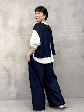 「BEARDSLEY」｜「アイテム（サンダル）」を使った、BEARDSLEYさん（レディース・157cm）の春コーディネート