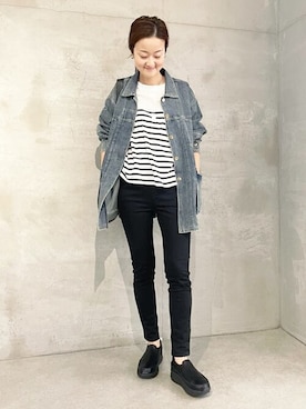 「BEARDSLEY」｜「アイテム（ブルゾン）」を使った、BEARDSLEYさん（レディース・166cm）の春コーディネート
