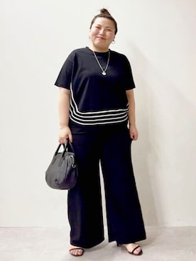 「BEARDSLEY」｜「アイテム（スラックス）」を使った、BEARDSLEYさん（レディース・158cm）の春コーディネート