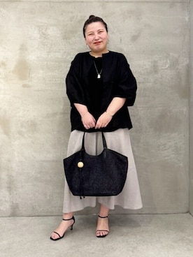 「BEARDSLEY」｜「アイテム（ブルゾン）」を使った、BEARDSLEYさん（レディース・158cm）の春コーディネート