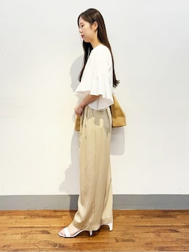 「リヴェタート」｜「アイテム（パンツ）」を使った、BEARDSLEYさん（レディース・158cm）の春コーディネート