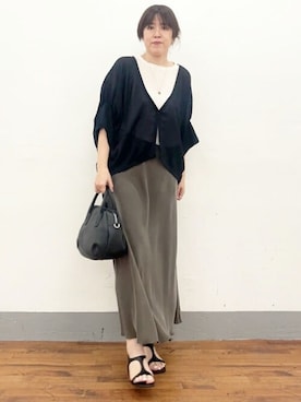 「BEARDSLEY」｜「アイテム（サンダル）」を使った、BEARDSLEYさん（レディース・160cm）の春コーディネート
