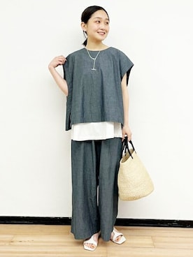 「BEARDSLEY」｜「アイテム（サンダル）」を使った、BEARDSLEYさん（レディース・149cm）の春コーディネート