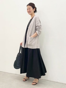 「BEARDSLEY」｜「アイテム（ブルゾン）」を使った、BEARDSLEYさん（レディース・166cm）の春コーディネート