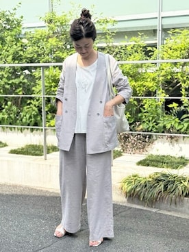「BEARDSLEY」｜「アイテム（ブルゾン）」を使った、BEARDSLEYさん（レディース・166cm）の春コーディネート