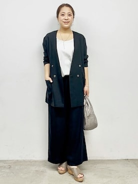 「BEARDSLEY」｜「アイテム（ブルゾン）」を使った、BEARDSLEYさん（レディース・153cm）の春コーディネート