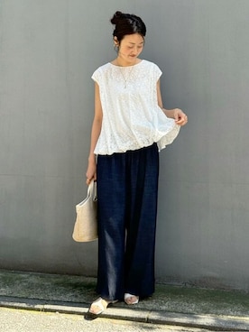 「BEARDSLEY」｜「アイテム（アクセサリー）」を使った、BEARDSLEYさん（レディース・166cm）の春コーディネート