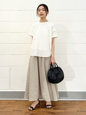 「BEARDSLEY」｜「アイテム（アクセサリー）」を使った、BEARDSLEYさん（レディース・157cm）の春コーディネート