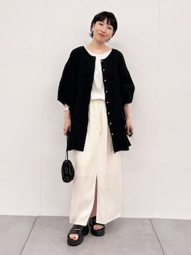 「BEARDSLEY」｜「アイテム（アクセサリー）」を使った、BEARDSLEYさん（レディース・157cm）の春コーディネート