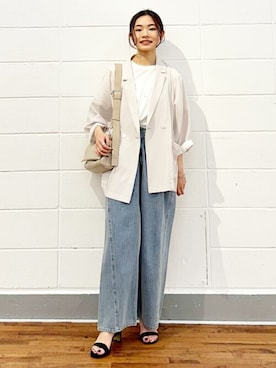 「BEARDSLEY」｜「アイテム（アクセサリー）」を使った、BEARDSLEYさん（レディース・157cm）の春コーディネート