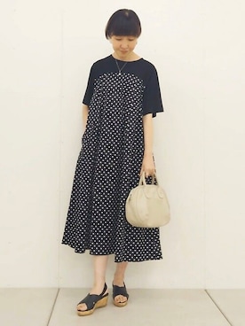 「BEARDSLEY」｜「アイテム（ワンピース/ドレス）」を使った、BEARDSLEYさん（レディース・164cm）の春コーディネート