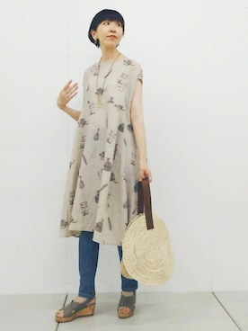 「BEARDSLEY」｜「アイテム（ワンピース/ドレス）」を使った、BEARDSLEYさん（レディース・164cm）の春コーディネート
