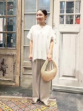 「BEARDSLEY」｜「アイテム（アクセサリー）」を使った、BEARDSLEYさん（レディース・149cm）の春コーディネート