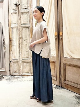「BEARDSLEY」｜「アイテム（サンダル）」を使った、BEARDSLEYさん（レディース・149cm）の夏コーディネート