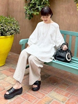 「BEARDSLEY」｜「アイテム（サンダル）」を使った、BEARDSLEYさん（レディース・164cm）の夏コーディネート