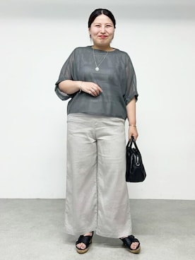 「BEARDSLEY」｜「アイテム（サンダル）」を使った、BEARDSLEYさん（レディース・158cm）の夏コーディネート