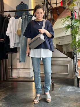 「BEARDSLEY」｜「アイテム（サンダル）」を使った、BEARDSLEYさん（レディース・156cm）の夏コーディネート