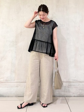 「BEARDSLEY」｜「アイテム（パンツ）」を使った、BEARDSLEYさん（レディース・157cm）の夏コーディネート