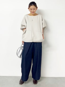 「BEARDSLEY」｜「アイテム（パンツ）」を使った、BEARDSLEYさん（レディース・156cm）の夏コーディネート