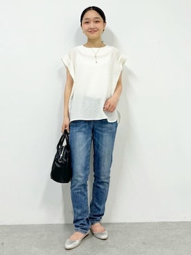 「BEARDSLEY」｜「アイテム（パンツ）」を使った、BEARDSLEYさん（レディース・149cm）の夏コーディネート