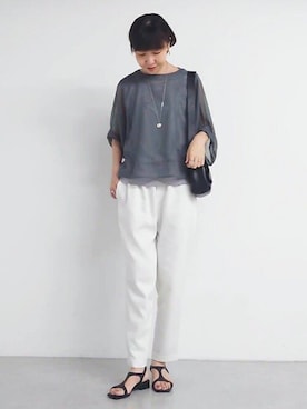 「BEARDSLEY」｜「アイテム（パンツ）」を使った、BEARDSLEYさん（レディース・164cm）の夏コーディネート