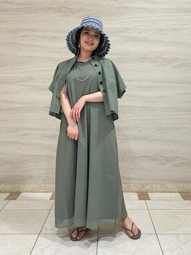 「アイテム（ハット、ブルー系）」を使った、源さん（レディース・150cm）の春コーディネート