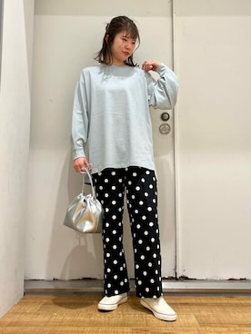 「チュニック」｜「アイテム（スリッポン）」を使った、ぞえちゃんさん（レディース・164cm）の春コーディネート